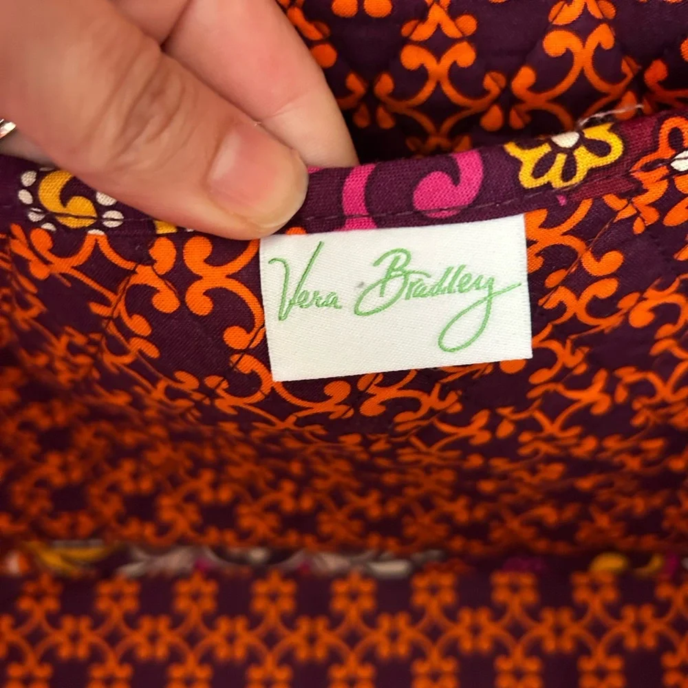 Vera Bradley Purple and Orange Floral Travel Bag - Picture 11 of 11